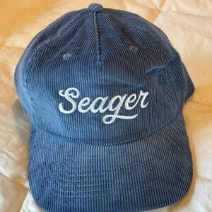 Seager Men's snapback blue corduroy hat - Like New